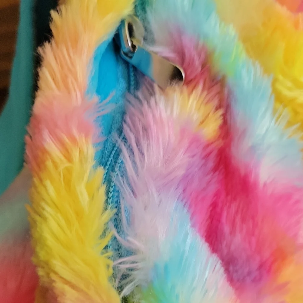 NWT -- Plush Rainbow Moose Backpack - Blue Accents